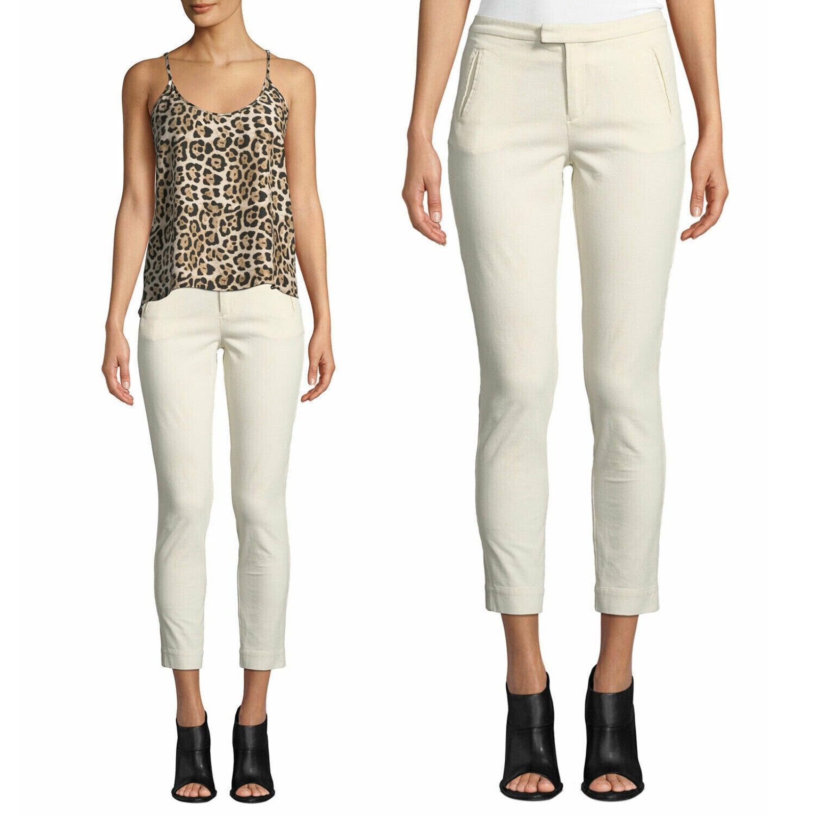 Atm Womens Pants Size 12 Ivory Slim Ankle Corduroy Anthony Thomas Melillo